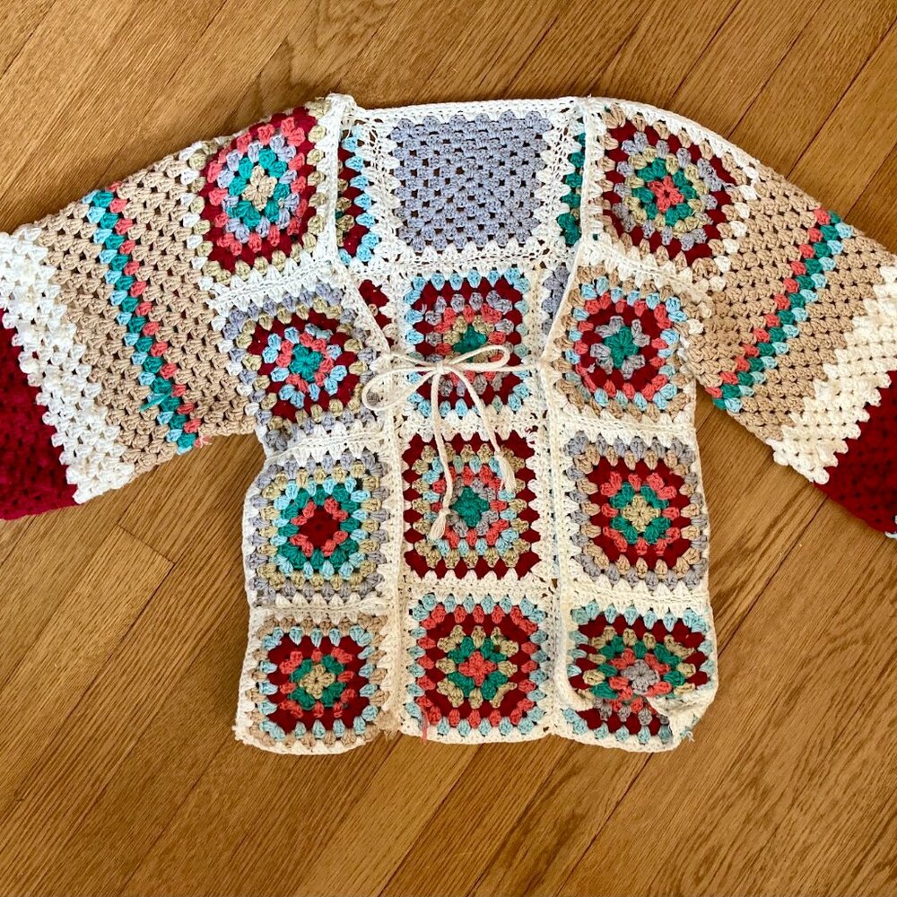 Crocheted mini sweater